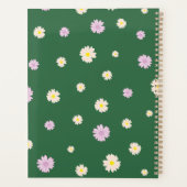 Lila Gelbe Tageszeitungen auf Grün im Blumenmuster Planer (Rückseite)