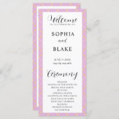 Lila, gelbe und weiße Karierte Hochzeitsprogramme (Vorne/Hinten)