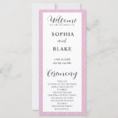 Lila, gelbe und weiße Karierte Hochzeitsprogramme (Vorderseite)