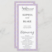 Lila, gelbe und weiße Karierte Hochzeitsprogramme (Vorne/Hinten)