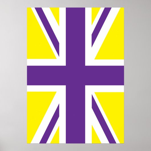 Lila-Gelbe-Union-Jack-Britische(UK)-Flagge Poster (Vorne)