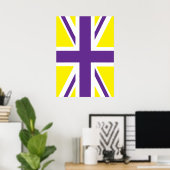 Lila-Gelbe-Union-Jack-Britische(UK)-Flagge Poster (Heimbüro)