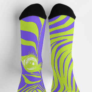 Lila-gelbe unpassende Zebosocken Socken