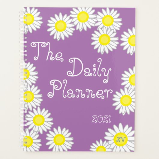 Lila-gelbe weiße Daisy Planer (Vorderseite)