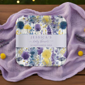 Lila Gelbe Wildblume Kinderdusche Pappteller