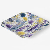 Lila Gelbe Wildblume Kinderdusche Pappteller (Gewinkelt)