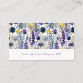 Lila Gelbe Wildblume Windelfarbe Windeln Windeln Begleitkarte (Rückseite)