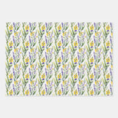 Lila Gelbe Wildblumen Aquarellfarben Brautparty Geschenkpapier Set (Vorderseite 2)