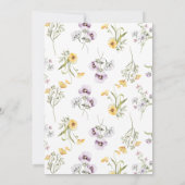 Lila Gelbe Wildblumen Brautparty Einladung (Rückseite)