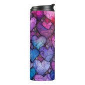 LILA GELBEN PINK BLUE VALENTINE HERZEN THERMOSBECHER (Nach links gedreht)