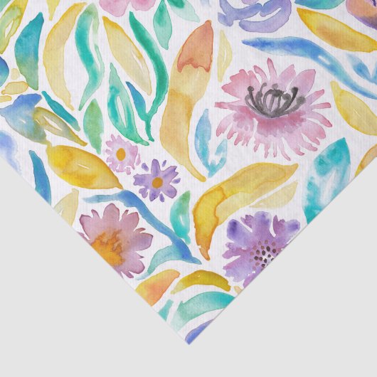 Lila Gelber Frühling Blume Blätter Seidenpapier (Ausschnitt)