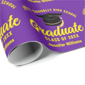 Lila-gelber Graduate Custom 2025 Abschluss Geschenkpapier (Rolleneckpunkt)