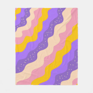 Lila Gelber Himmelsstreifen Abstrakt Fleecedecke
