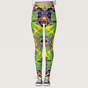 Lila-Gelber Kush-Spritzer Leggings