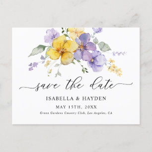 Lila Gelber Lavendel Lilac Save the Date Ankündigungspostkarte