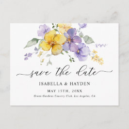 Lila Gelber Lavendel Lilac Save the Date Ankündigungspostkarte