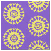 Lila gelber Mandala-mutiger abstrakter Stoff (Nahaufnahme)