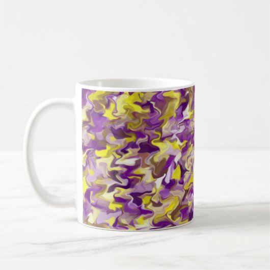 Lila Gelber Swirl 11oz Tasse (Links)