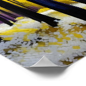 Lila, gelber und blauer serener Magenwald Poster (Ecke)