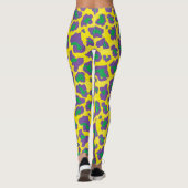Lila, gelber und grüner Leopardendruck Leggings (Rückseite)