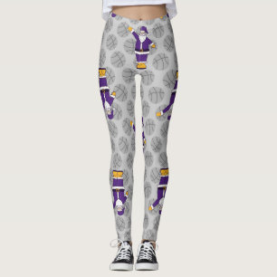 lila gelber Weihnachtsbasketball Weihnachtsmann Leggings