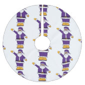 lila, gelber Weihnachtsschmuck Polyester Weihnachtsbaumdecke (Vorderseite)