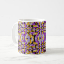 Lila-gelbes Diamanttribal Kaffeetasse