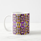Lila-gelbes Diamanttribal Kaffeetasse (Links)