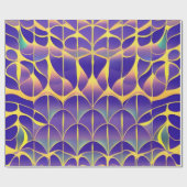 Lila, gelbes Feld Geschenkpapier (Flach)