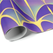 Lila, gelbes Feld Geschenkpapier (Rolleneckpunkt)