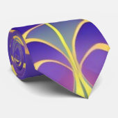 Lila, gelbes Feld Krawatte (Gerollt)
