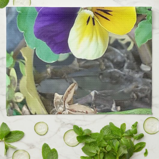 Lila-gelbes Handtuch (Gefaltet)