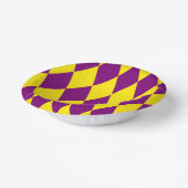 Lila-gelbes Harlekin-Karo-Design Pappteller (Gewinkelt)