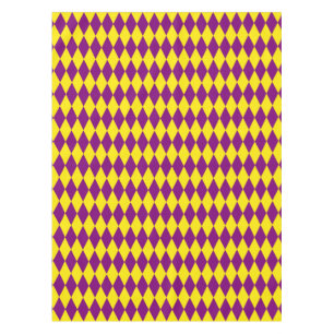 Lila-gelbes Harlekin-Karo-Design Tischdecke