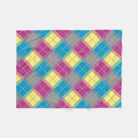 Lila, gelbes Muster Fleecedecke (Vorderseite (Horizontal))