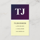 Lila-gelbes Muster für das klassische Monogramm Visitenkarte (Vorderseite)