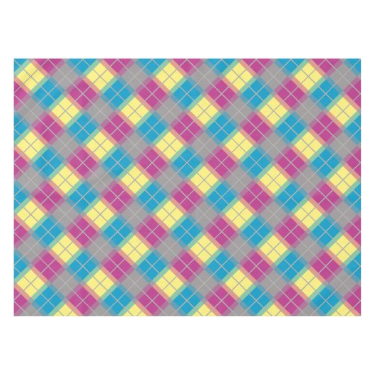 Lila, gelbes Muster Tischdecke (Vorderseite (Horizontal))