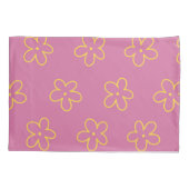 Lila Gelbes Retro Y2K Fett Blossom Kissenbezug (Rückseite)