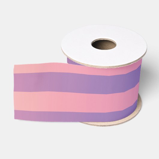 Lila-gelbes, rosa Streifenmuster Ripsband (Spule)