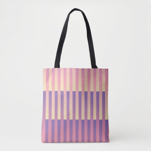 Lila-gelbes, rosa Streifenmuster Tasche (Vorderseite)