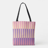 Lila-gelbes, rosa Streifenmuster Tasche (Rückseite)
