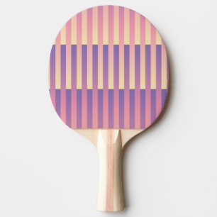 Lila-gelbes, rosa Streifenmuster Tischtennis Schläger