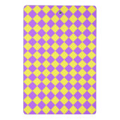 Lila-Gelbes Schachbrett Diamantmuster Mini Klemmbrett (Rückseite)