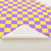 Lila-Gelbes Schachbrett Diamantmuster Sherpadecke (3/4)