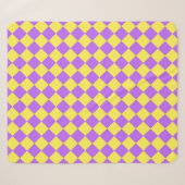Lila-Gelbes Schachbrett Diamantmuster Sherpadecke (Vorderseite (Horizontal))