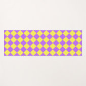 Lila-Gelbes Schachbrett Diamantmuster Yogamatte (Vorderseite (Horizontal))