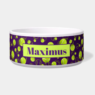 Lila-Gelbes Tennisball-Muster Napf