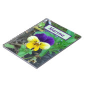 Lila- & gelbfarbenes Pansy-SpiralNotebook Notizblock (Linke Seite)