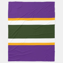 Lila-gelbgelbe , athletische Streifen Fleecedecke
