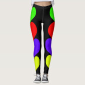 Lila Gelbgelbe Gelbhörnchen Schwarze Leggings (Vorderseite)